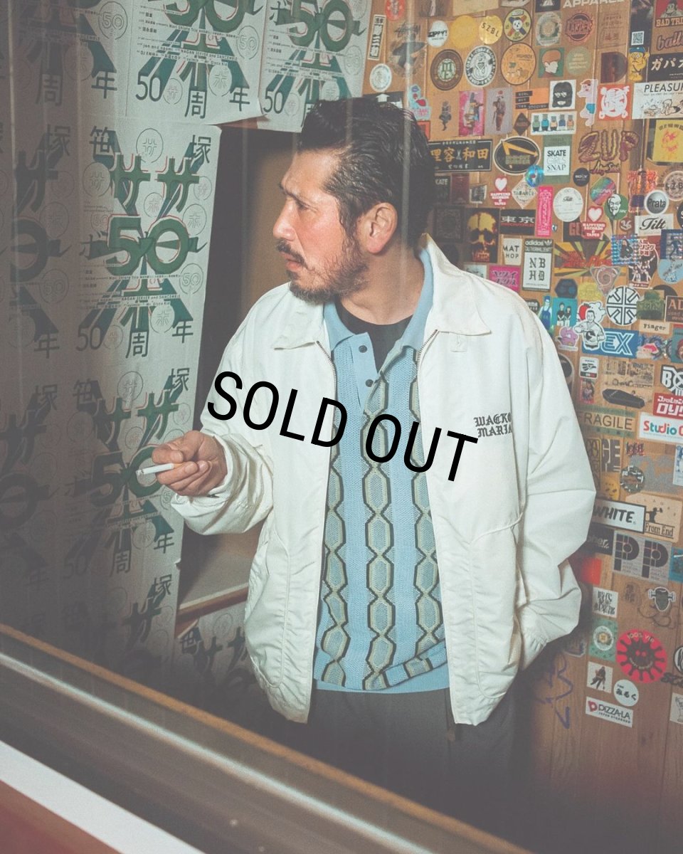 画像5: WACKO MARIA/STRIPED JACQUARD SUMMER KNIT POLO SHIRT（BLUE）［ストライプジャガードサマーニットポロシャツ-24春夏］ (5)