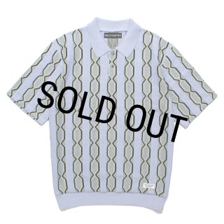 WACKO MARIA サマーニットシャツ ブルー 半袖 ワイドシルエット WACKO MARIA サマーニットシャツ ブルー 半袖 ワイドシルエット