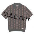 WACKO MARIA/STRIPED JACQUARD SUMMER KNIT POLO SHIRT（BLACK）［ストライプジャガードサマーニットポロシャツ-24春夏］