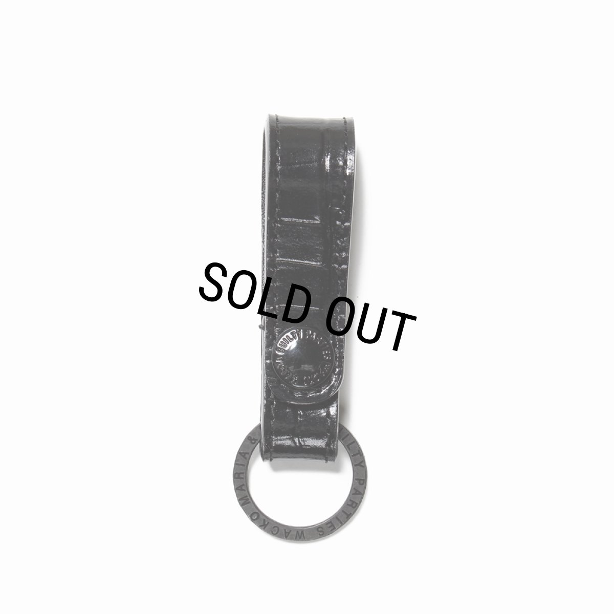 画像1: WACKO MARIA/EMBOSS LEATHER KEY HOLDER（CROCODILE）（BLACK/BLACK）［レザーキーホルダー-24秋冬］ (1)