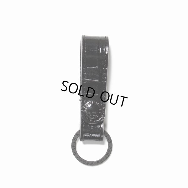 画像1: WACKO MARIA/EMBOSS LEATHER KEY HOLDER（CROCODILE）（BLACK/BLACK）［レザーキーホルダー-24秋冬］