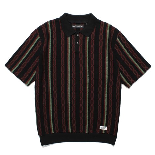 他の写真1: WACKO MARIA/STRIPED JACQUARD SUMMER KNIT POLO SHIRT（BLACK）［ストライプジャガードサマーニットポロシャツ-24春夏］