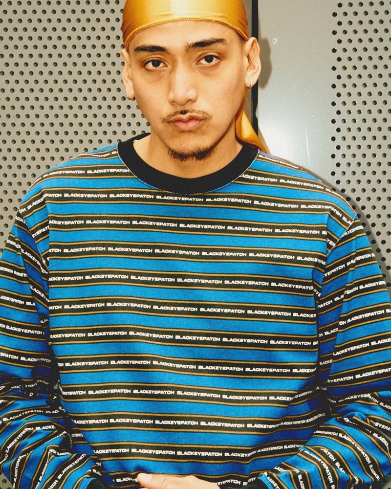 画像3: BlackEyePatch/TACTIC SANS STRIPED L/S TEE(BLUE)