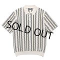 WACKO MARIA/STRIPED JACQUARD SUMMER KNIT POLO SHIRT（BEIGE）［ストライプジャガードサマーニットポロシャツ-24春夏］