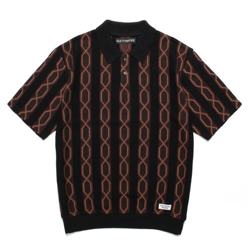 他の写真1: WACKO MARIA/STRIPED JACQUARD SUMMER KNIT POLO SHIRT（BLACK）［ストライプジャガードサマーニットポロシャツ-24春夏］