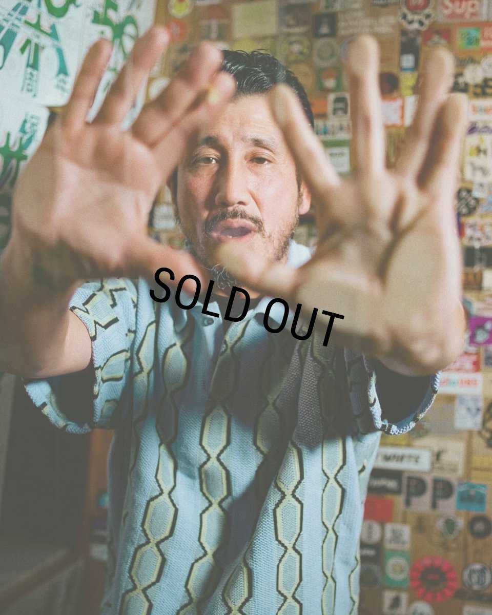 画像4: WACKO MARIA/STRIPED JACQUARD SUMMER KNIT POLO SHIRT（BLUE）［ストライプジャガードサマーニットポロシャツ-24春夏］ (4)