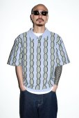 画像2: WACKO MARIA/STRIPED JACQUARD SUMMER KNIT POLO SHIRT（BLUE）［ストライプジャガードサマーニットポロシャツ-24春夏］ (2)