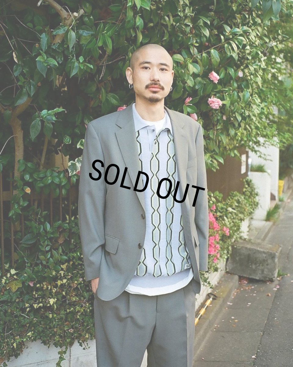 画像3: WACKO MARIA/STRIPED JACQUARD SUMMER KNIT POLO SHIRT（BLUE）［ストライプジャガードサマーニットポロシャツ-24春夏］ (3)