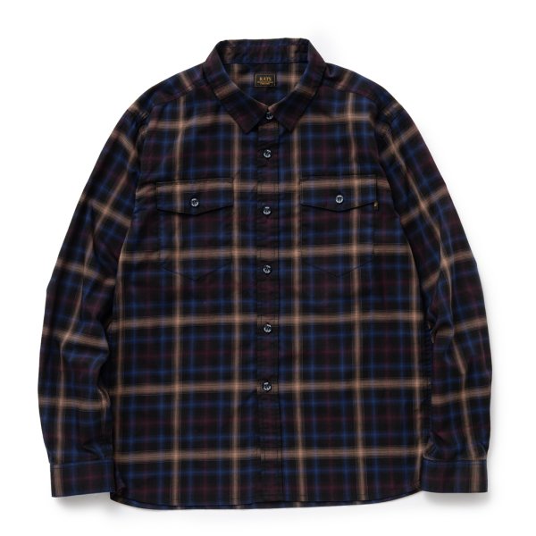 画像1: RATS/OMBRE CHECK SHIRT（BLACK CHECK）［オンブレチェックシャツ-24春夏］