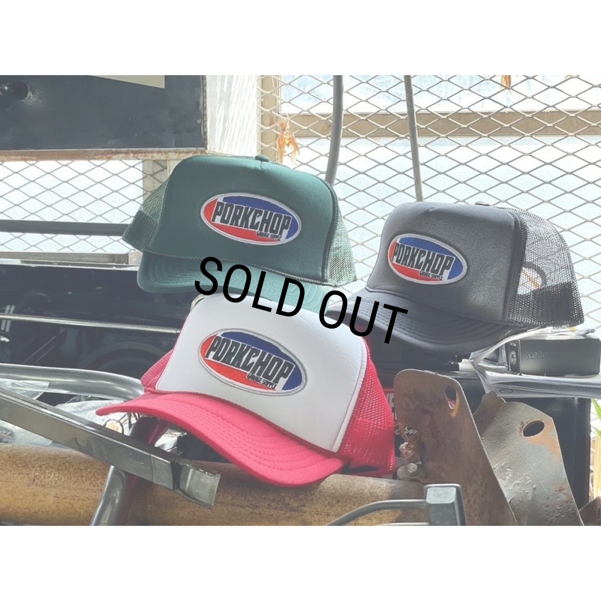 画像5: PORKCHOP/2nd OVAL MESH CAP（GREEN）［メッシュキャップ-24春夏］ (5)