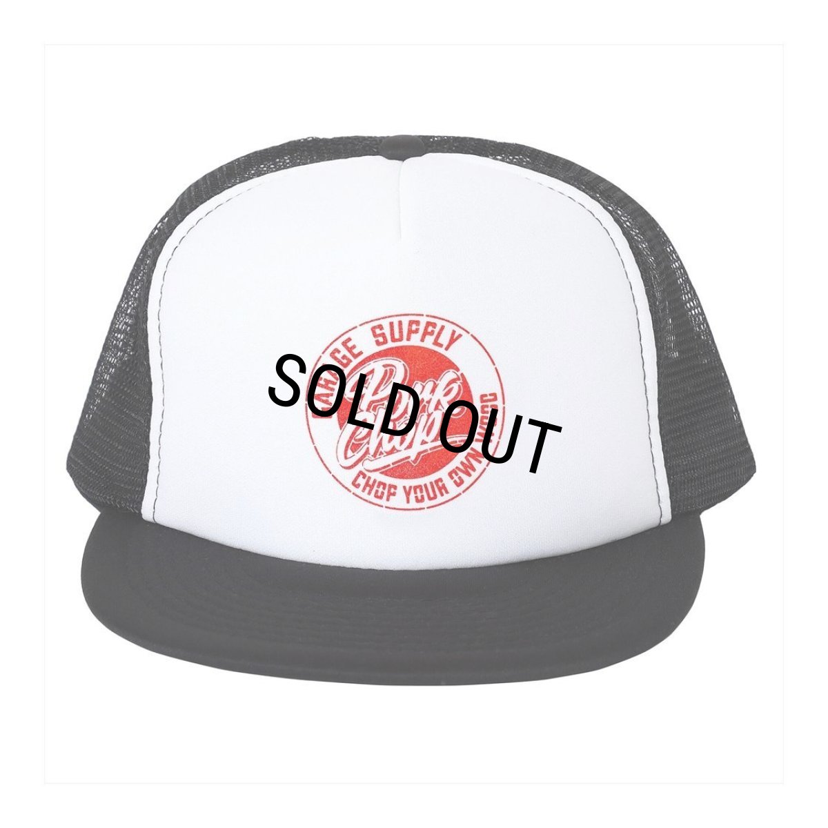 画像1: PORKCHOP/STENCIL CS MESH CAP（WHITE/BLACK）［メッシュキャップ-23秋冬］ (1)
