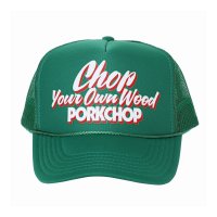 PORKCHOP/CHOP YOUR OWN WOOD CAP（KELLY GREEN）［メッシュキャップ-23秋冬］