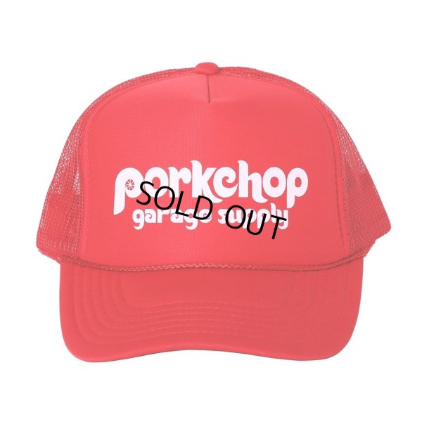 画像1: PORKCHOP/WHEEL LOGO MESH CAP（RED）［メッシュキャップ-23秋冬］