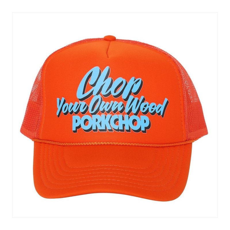 画像1: PORKCHOP/CHOP YOUR OWN WOOD CAP（ORANGE）［メッシュキャップ-23秋冬］