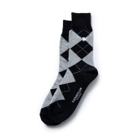 RATS/COTTON ACRYLIC ARGYLE SOCKS（BLACK）［ソックス-24春夏］