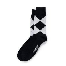 画像1: 【30%OFF】RATS/50'S EGYPTIAN COTTON ARGYLE SOCKS（BLACK）［ソックス-24春夏］ (1)