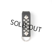 CALEE/STUDS LEATHER SNAP KEY RING（BLACK）［スナップレザーキーリング-24春夏］