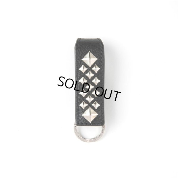 画像1: CALEE/STUDS LEATHER SNAP KEY RING（BLACK）［スナップレザーキーリング-24春夏］