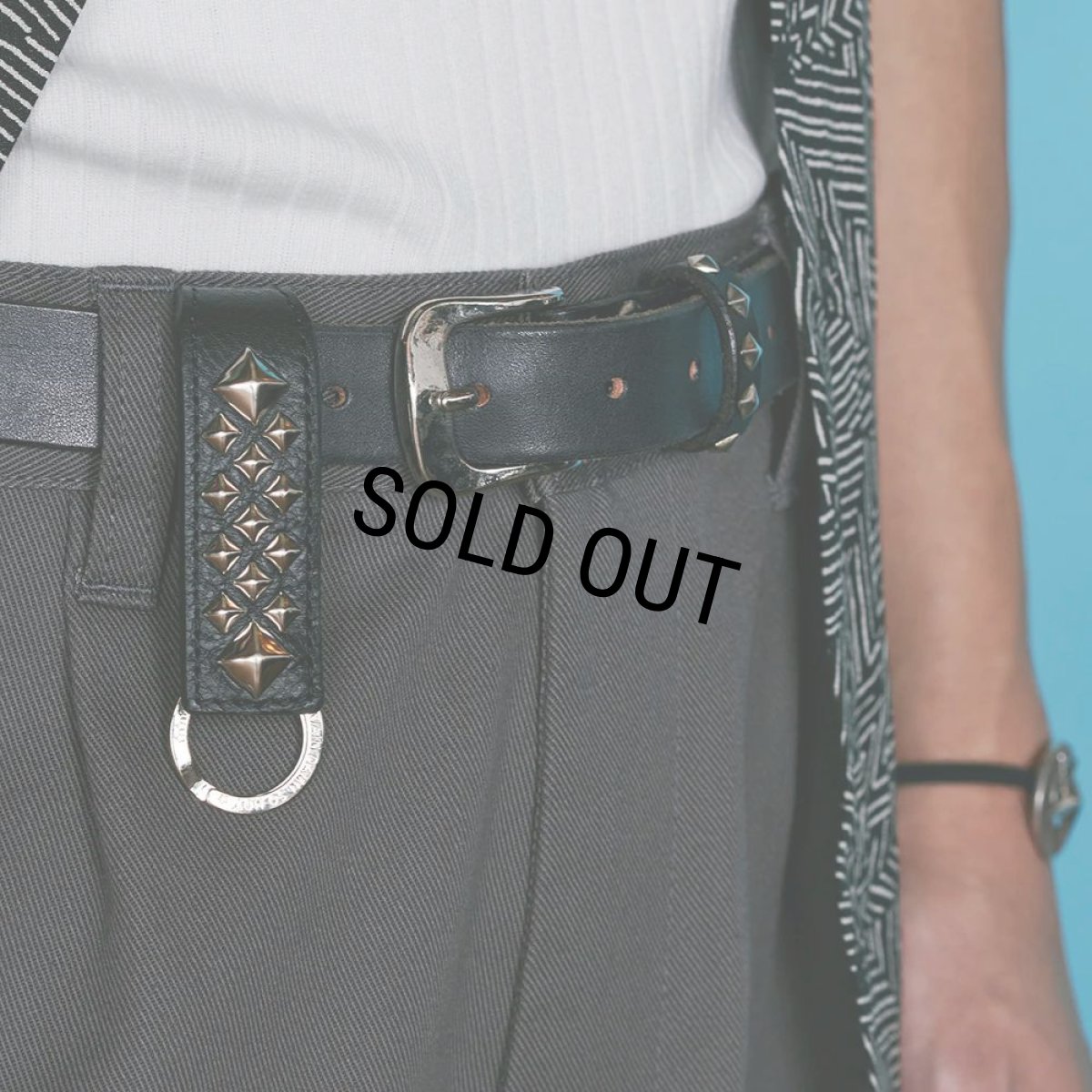 画像6: CALEE/STUDS LEATHER SNAP KEY RING（BLACK）［スナップレザーキーリング-24春夏］ (6)