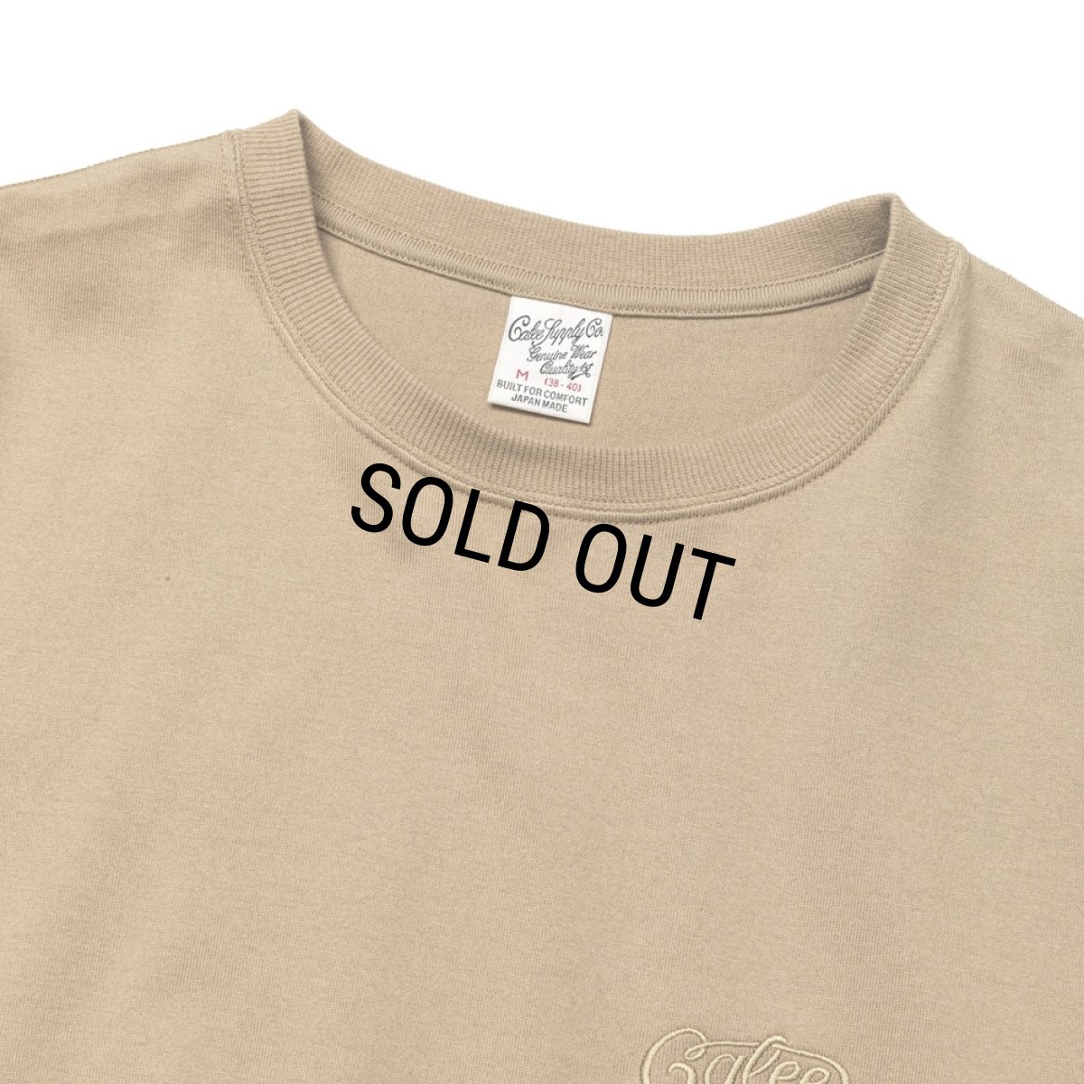 画像2: 【40%OFF】CALEE/EMBROIDERY DROP SHOULDER S/S TEE（BEIGE）［ドロップショルダー刺繍T-24春夏］ (2)