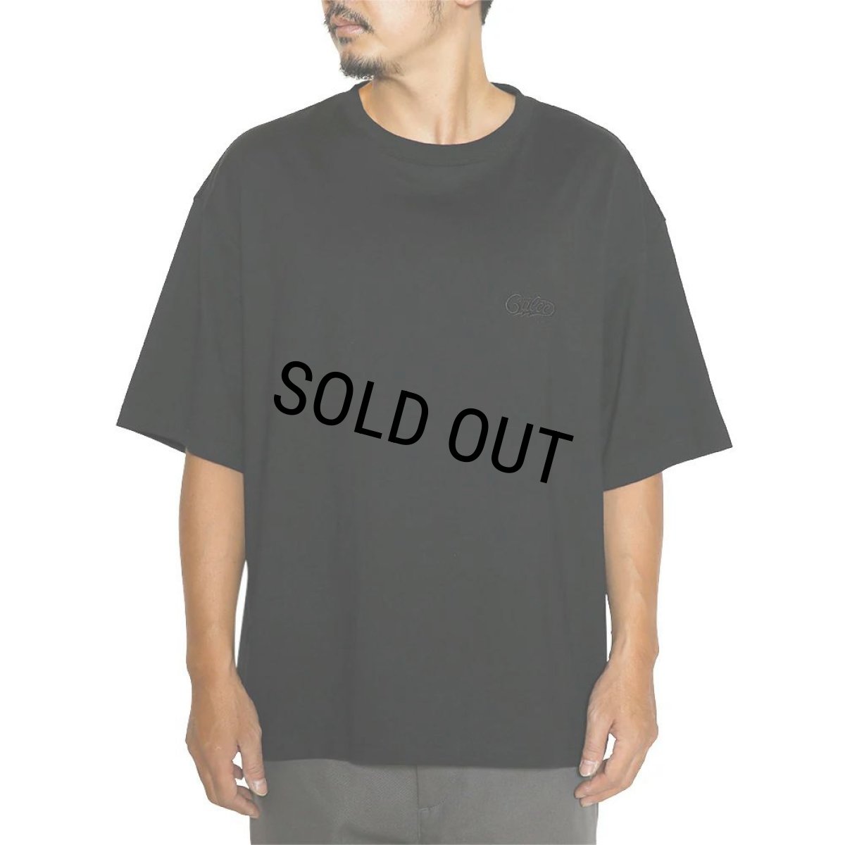 画像2: 【30%OFF】CALEE/EMBROIDERY DROP SHOULDER S/S TEE（NAVY）［ドロップショルダー刺繍T-24春夏］ (2)