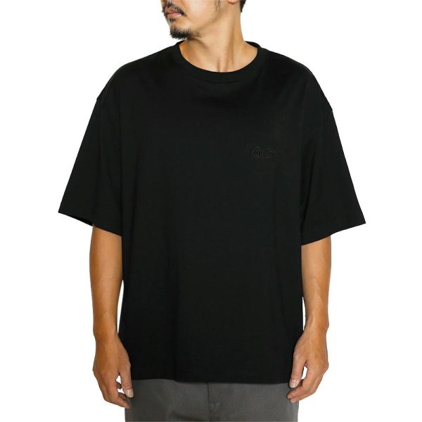 画像2: CALEE/EMBROIDERY DROP SHOULDER S/S TEE（BLACK）［ドロップショルダー刺繍T-24春夏］