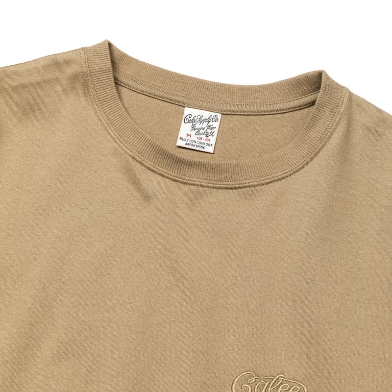 画像2: 【40%OFF】CALEE/EMBROIDERY DROP SHOULDER S/S TEE（BEIGE）［ドロップショルダー刺繍T-24春夏］