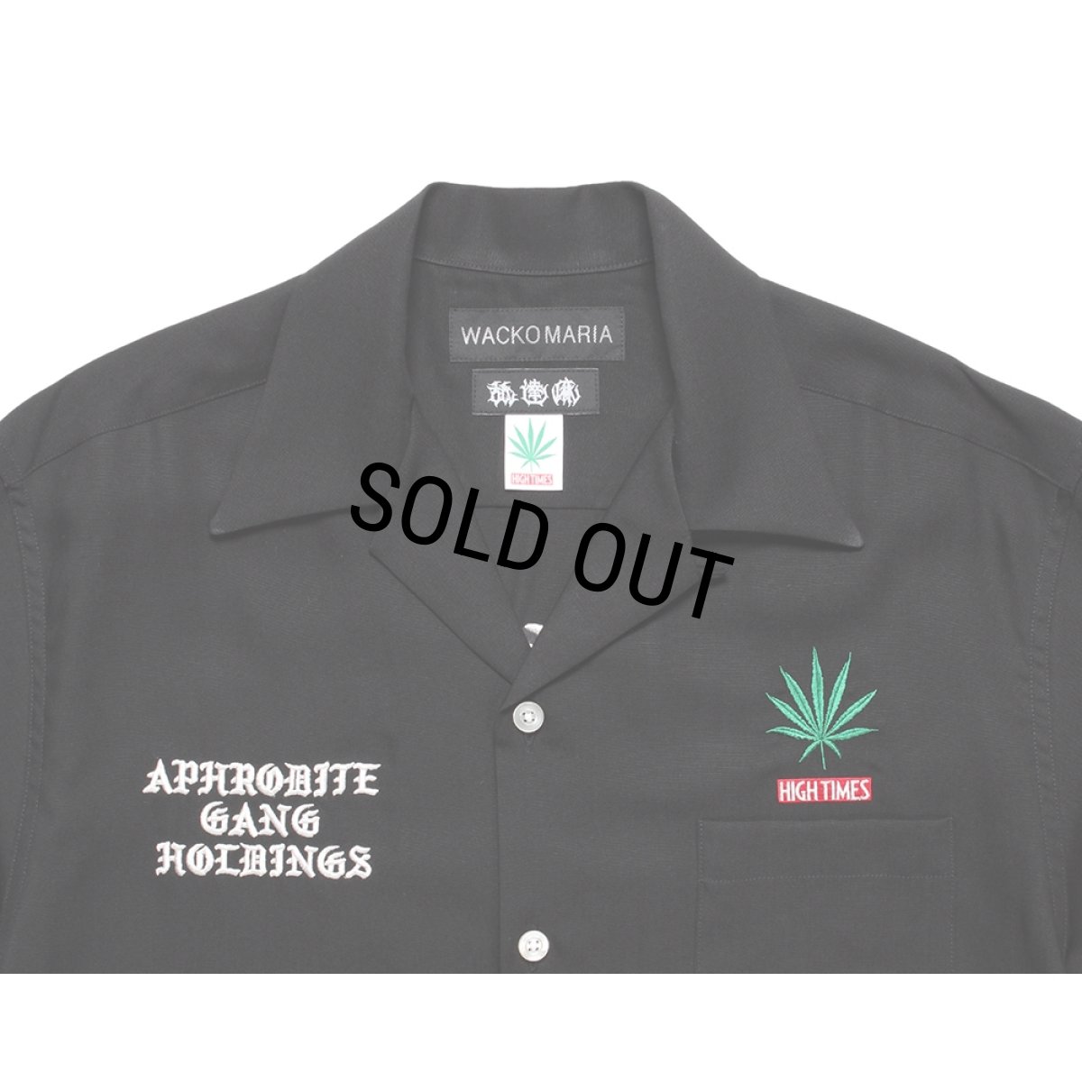 画像3: WACKO MARIA/舐達麻 / HIGH TIMES / 50'S OPEN COLLAR SHIRT（BLACK）［50'Sオープンカラーシャツ-24春夏］ (3)