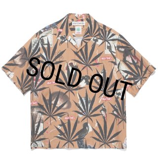 希少 WACKO MARIA HIGH TIMES 総柄 アロハシャツ XS WACKO MARIA/HIGH TIMES / HAWAIIAN SHIRT（BROWN）［ハワイアンシャツ