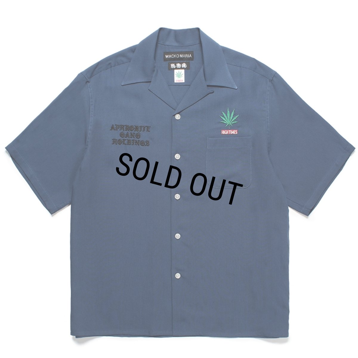 画像1: WACKO MARIA/舐達麻 / HIGH TIMES / 50'S OPEN COLLAR SHIRT（NAVY）［50'Sオープンカラーシャツ-24春夏］ (1)