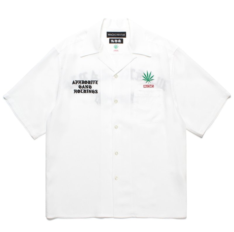 画像1: WACKO MARIA/舐達麻 / HIGH TIMES / 50'S OPEN COLLAR SHIRT（WHITE）［50'Sオープンカラーシャツ-24春夏］