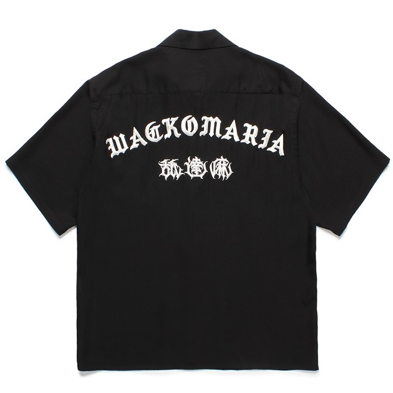 画像2: WACKO MARIA/舐達麻 / HIGH TIMES / 50'S OPEN COLLAR SHIRT（BLACK）［50'Sオープンカラーシャツ-24春夏］