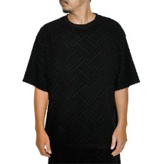 画像2: 【40%OFF】CALEE/PILE JACQUARD DROP SHOULDER CS（BLACK）［パイルジャガードカットソー-24春夏］ (2)