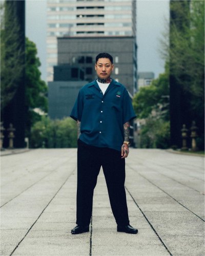 画像3: WACKO MARIA/舐達麻 / HIGH TIMES / 50'S OPEN COLLAR SHIRT（NAVY）［50'Sオープンカラーシャツ-24春夏］