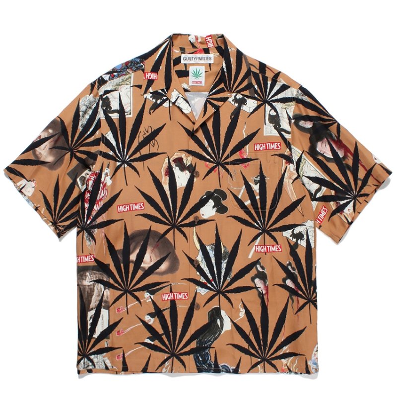 画像1: WACKO MARIA/HIGH TIMES / HAWAIIAN SHIRT（BROWN）［ハワイアンシャツ-24春夏］