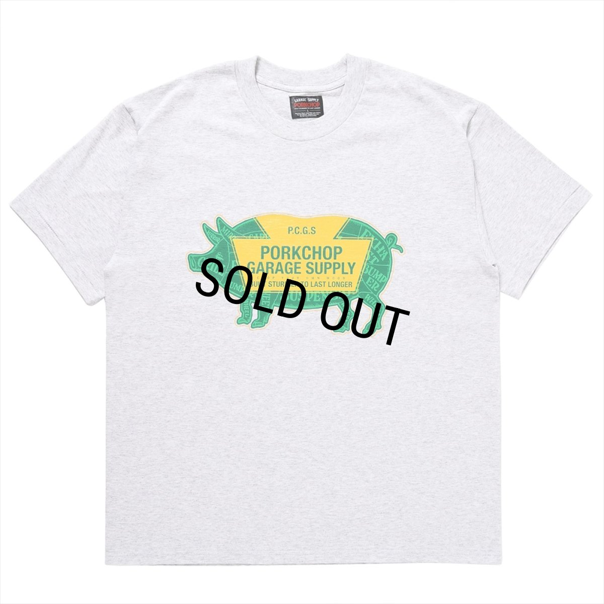 画像1: PORKCHOP/LOGO PORK TEE（GRAY）［プリントT-24春夏］ (1)