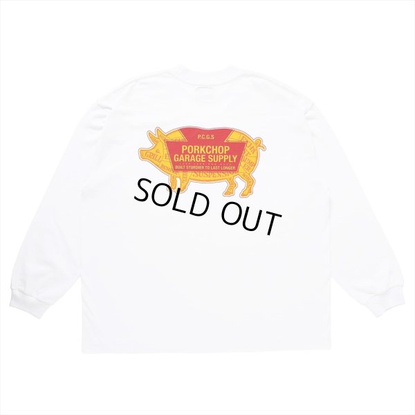 画像1: PORKCHOP/LOGO PORK L/S TEE（WHITE）［プリント長袖T-24春夏］