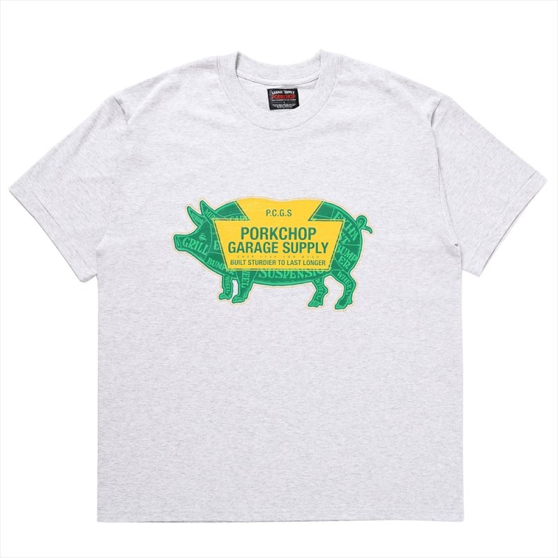 画像1: PORKCHOP/LOGO PORK TEE（GRAY）［プリントT-24春夏］