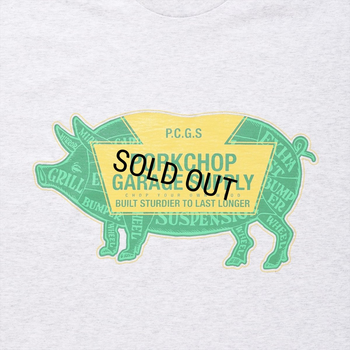 画像3: PORKCHOP/LOGO PORK TEE（GRAY）［プリントT-24春夏］ (3)