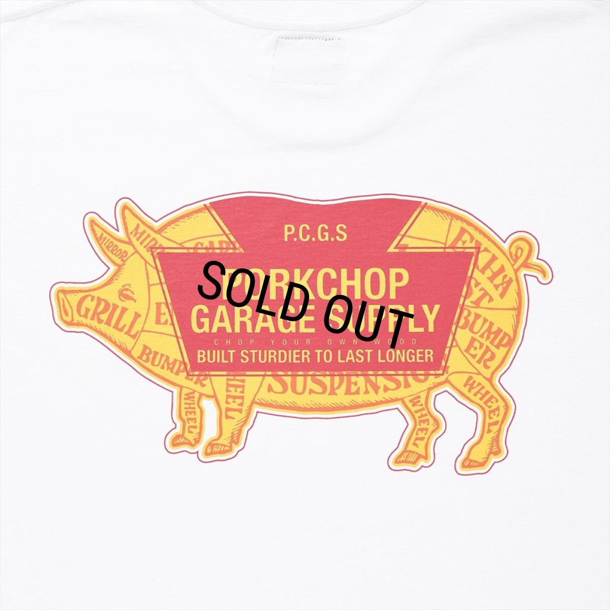 画像4: PORKCHOP/LOGO PORK L/S TEE（WHITE）［プリント長袖T-24春夏］ (4)