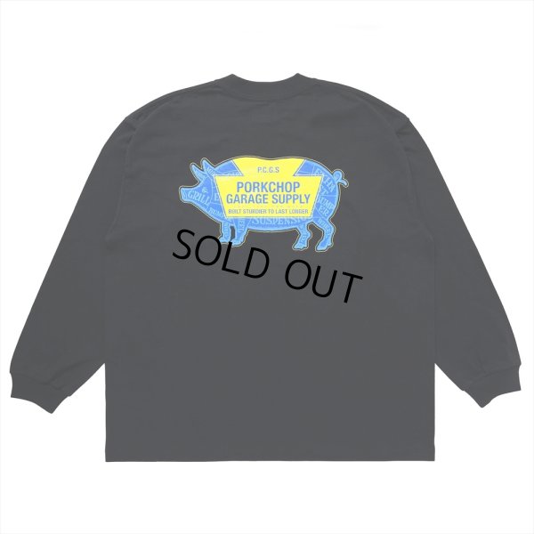 画像1: PORKCHOP/LOGO PORK L/S TEE（BLACK）［プリント長袖T-24春夏］