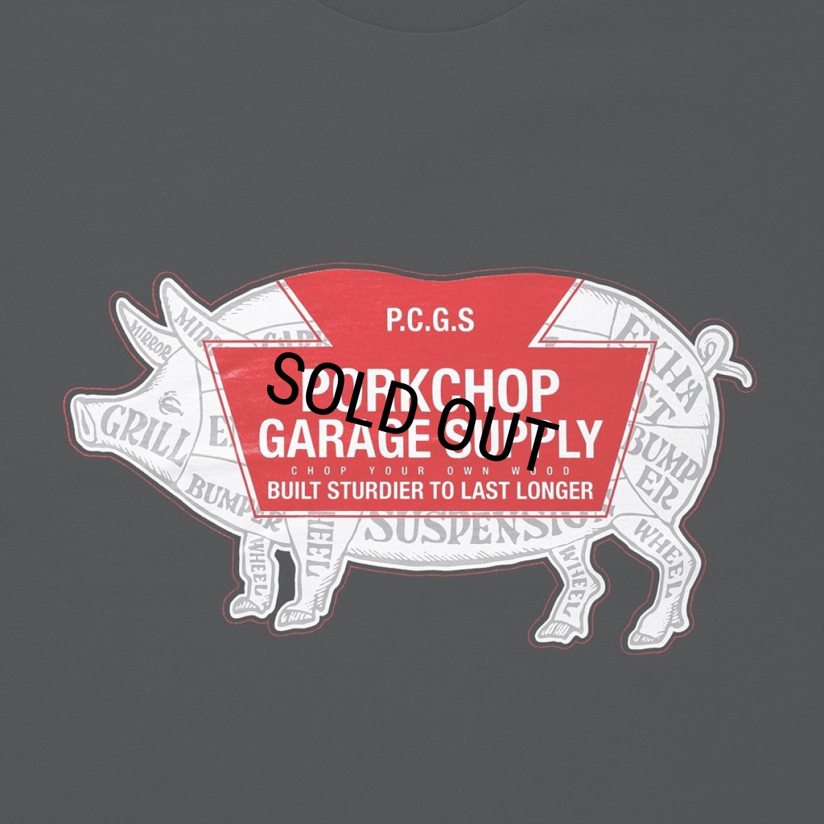 画像3: PORKCHOP/LOGO PORK TEE（BLACK）［プリントT-24春夏］ (3)