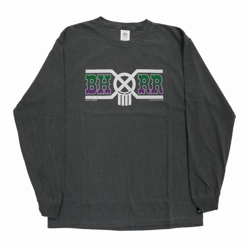 画像1: ROUGH AND RUGGED/RR × BH LS（BLACK）［プリント長袖T-24春夏］