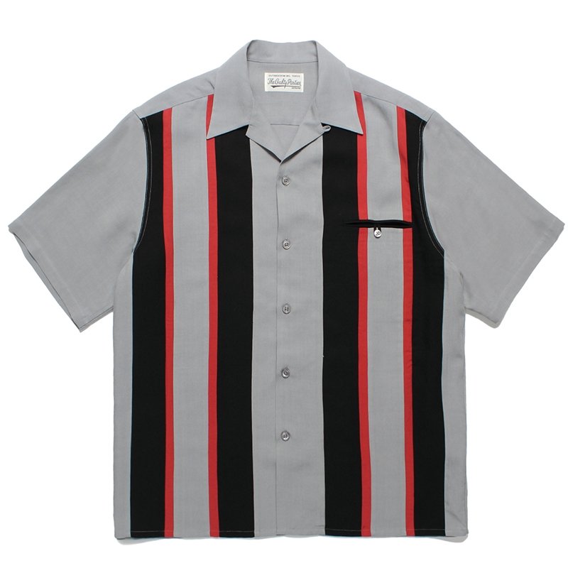 画像1: WACKO MARIA/SWITCHING 50'S OPEN COLLAR SHIRT（GRAY）［スイッチング50'Sオープンカラーシャツ-24春夏］