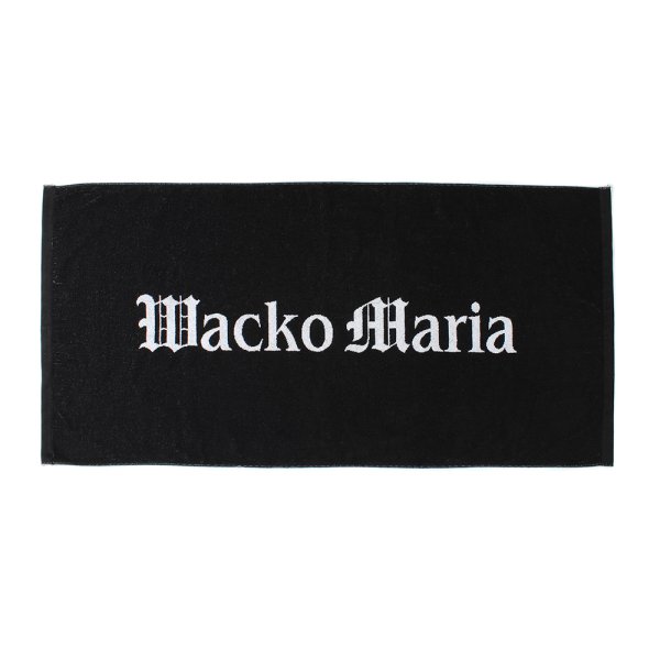 画像1: WACKO MARIA/LOGO JACQUARD TOWEL（LARGE）（BLACK）［ロゴジャガードタオル-24春夏］