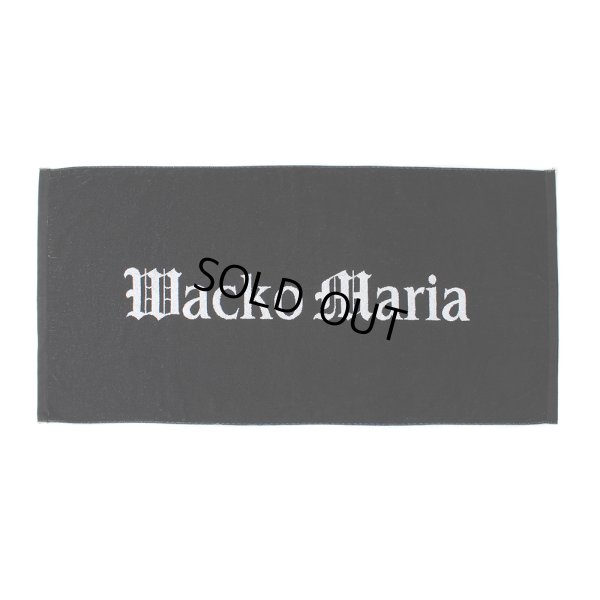 画像1: WACKO MARIA/LOGO JACQUARD TOWEL（LARGE）（BLACK）［ロゴジャガードタオル-24春夏］