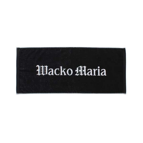 画像1: WACKO MARIA/LOGO JACQUARD TOWEL（SMALL）（BLACK）［ロゴジャガードタオル-24春夏］