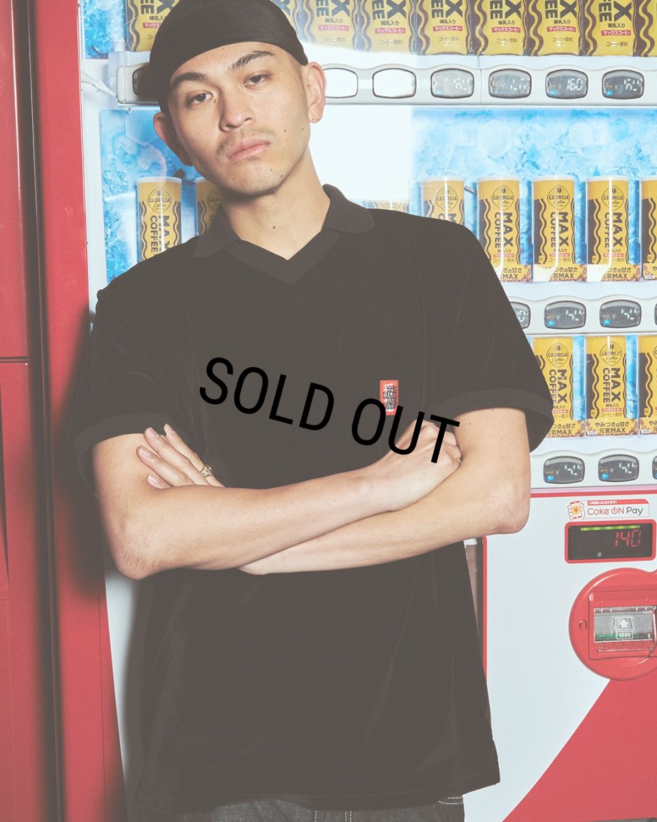 画像3: BlackEyePatch/SMALL HWC VELOUR S/S POLO SHIRT（BLACK） (3)