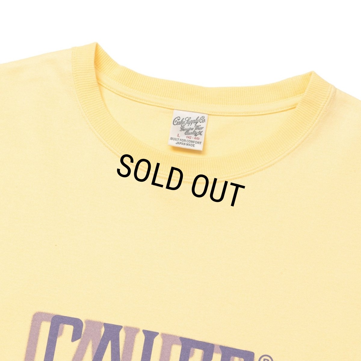 画像2: 【30%OFF】CALEE/DROP SHOULDER CALEE BLUR LOGO TEE（YELLOW）［ドロップショルダープリントT-24春夏］ (2)