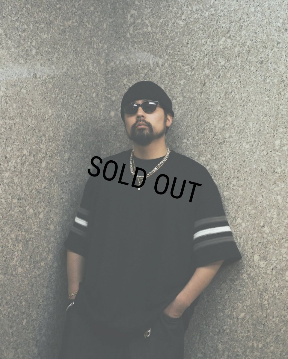 画像3: COOTIE PRODUCTIONS/Jacquard Sleeve S/S Tee（Black）［ジャガードスリーブT-24春夏］ (3)